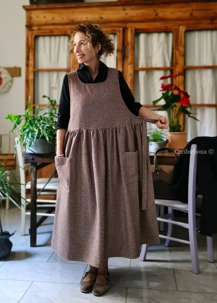 Grembiule in lana pied de poule (Ref. 461) grembiule donna tessuti moderni