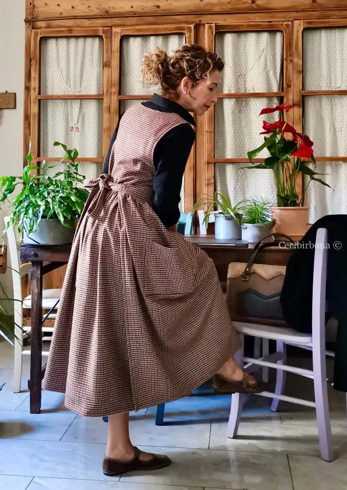 Grembiule in lana pied de poule (Ref. 461) grembiule donna tessuti moderni