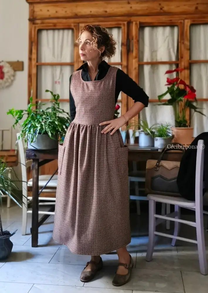 Grembiule in lana pied de poule (Ref. 461) grembiule donna tessuti moderni