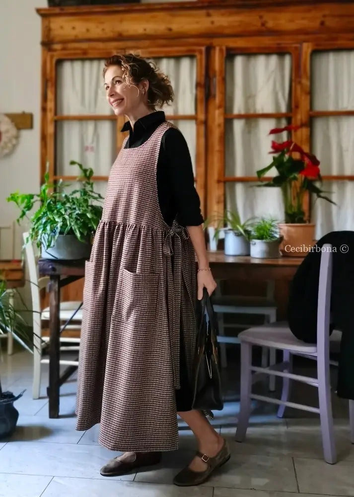 Grembiule in lana pied de poule (Ref. 461) grembiule donna tessuti moderni