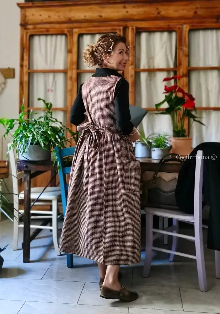 Grembiule in lana pied de poule (Ref. 461) grembiule donna tessuti moderni