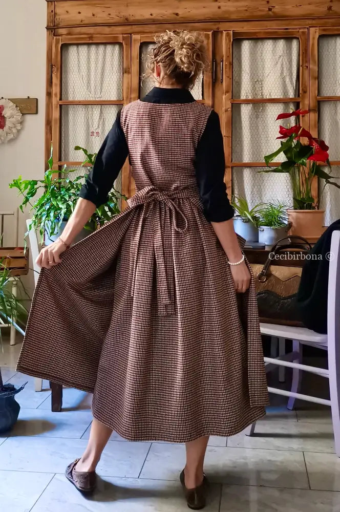 Grembiule in lana pied de poule (Ref. 461) grembiule donna tessuti moderni