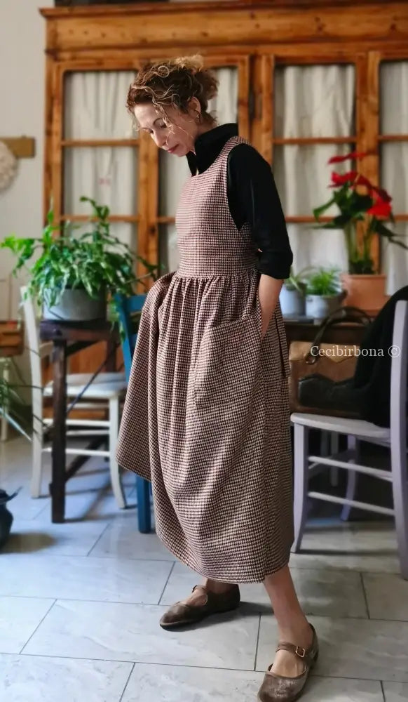Grembiule in lana pied de poule (Ref. 461) grembiule donna tessuti moderni