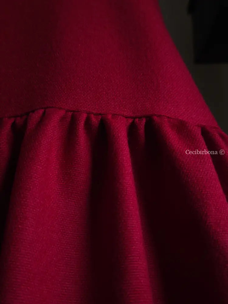 Grembiule in lana rossa (Ref. 447) grembiule donna tessuti moderni