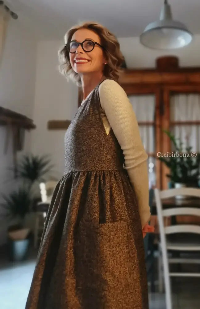 Grembiule in lana sale e pepe (Rif. 356) grembiule donna tessuti moderni