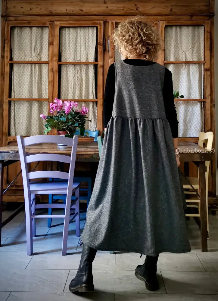 Grembiule in lana sale e pepe (Rif. 356) grembiule donna tessuti moderni