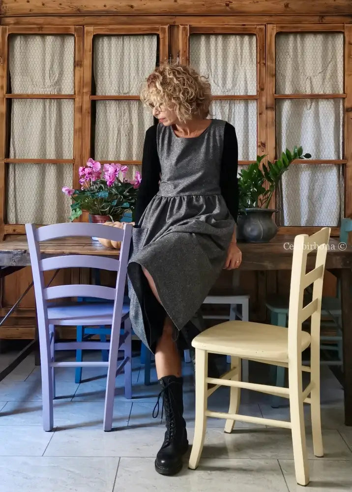 Grembiule in lana sale e pepe (Rif. 356) grembiule donna tessuti moderni