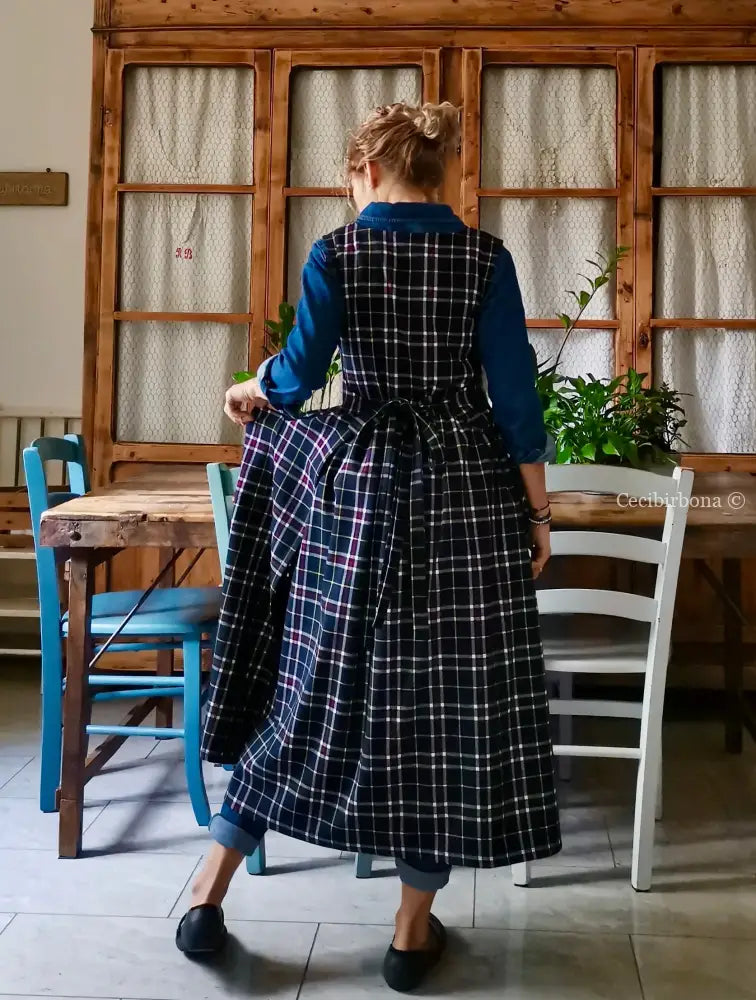 Grembiule in lana tartan blu (Ref. 366) Grembiule donna
