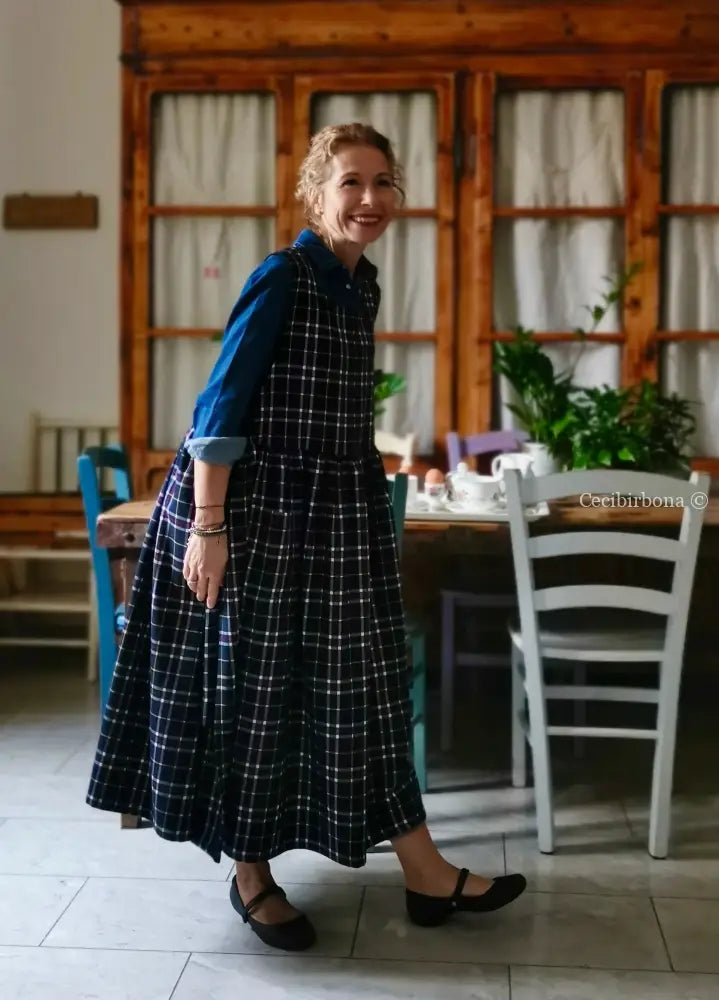 Grembiule in lana tartan blu (Ref. 366) Grembiule donna