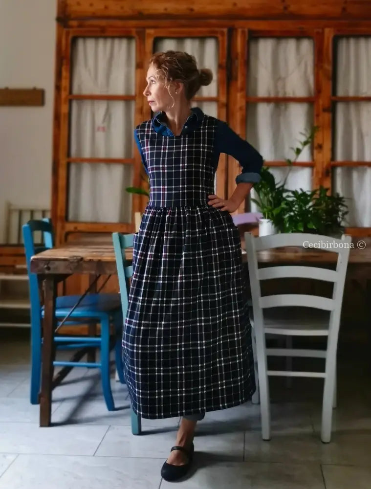 Grembiule in lana tartan blu (Ref. 366) Grembiule donna