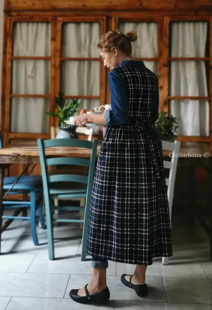 Grembiule in lana tartan blu (Ref. 366) Grembiule donna