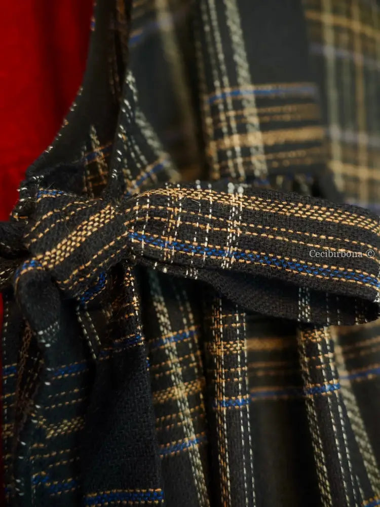 Grembiule in lana tartan nera (Ref. 368) grembiule donna tessuti moderni