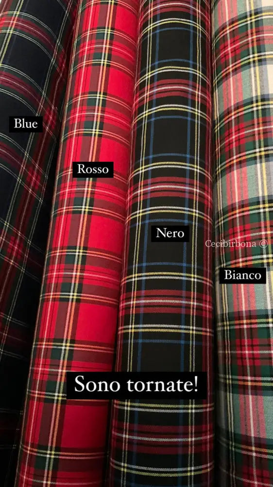 Grembiule in lana tartan nero e rosso (Ref. 48) grembiule donna tessuti moderni