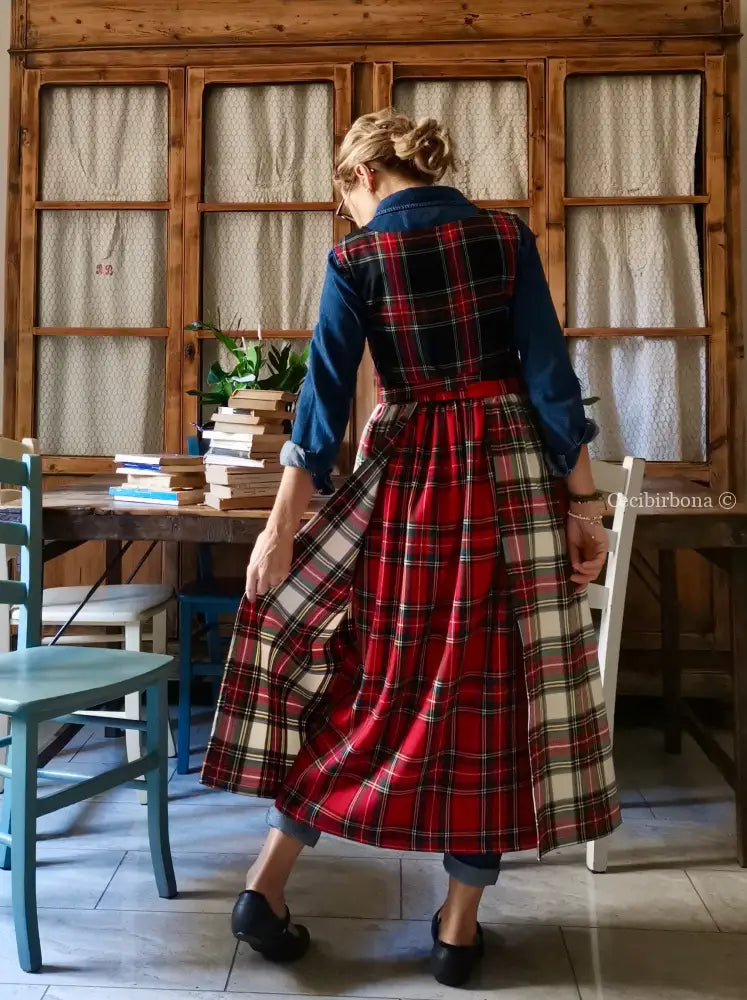 Grembiule in lana tartan patchwork (Ref. 371) grembiule donna tessuti moderni