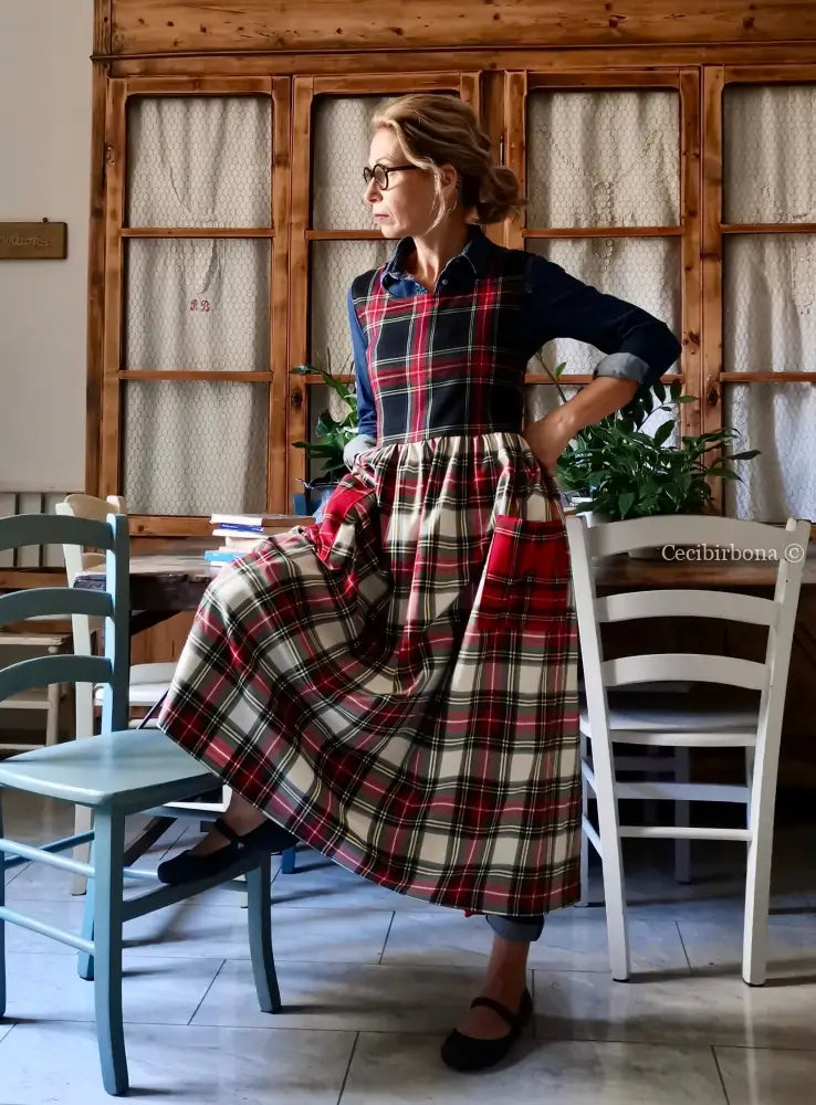 Grembiule in lana tartan patchwork (Ref. 371) grembiule donna tessuti moderni