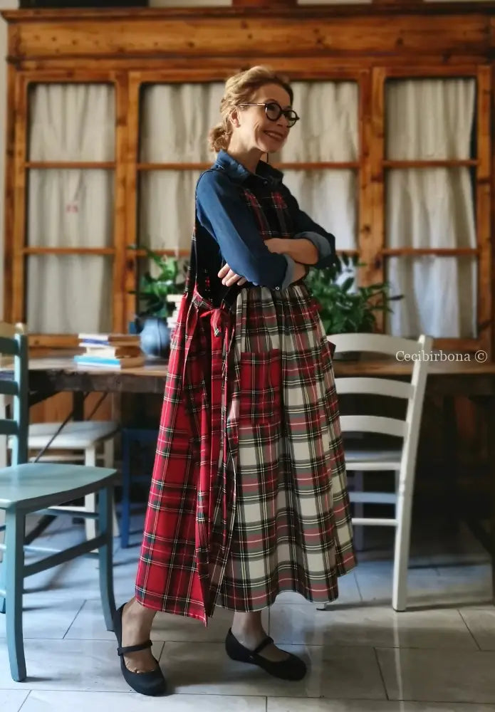 Grembiule in lana tartan patchwork (Ref. 371) grembiule donna tessuti moderni