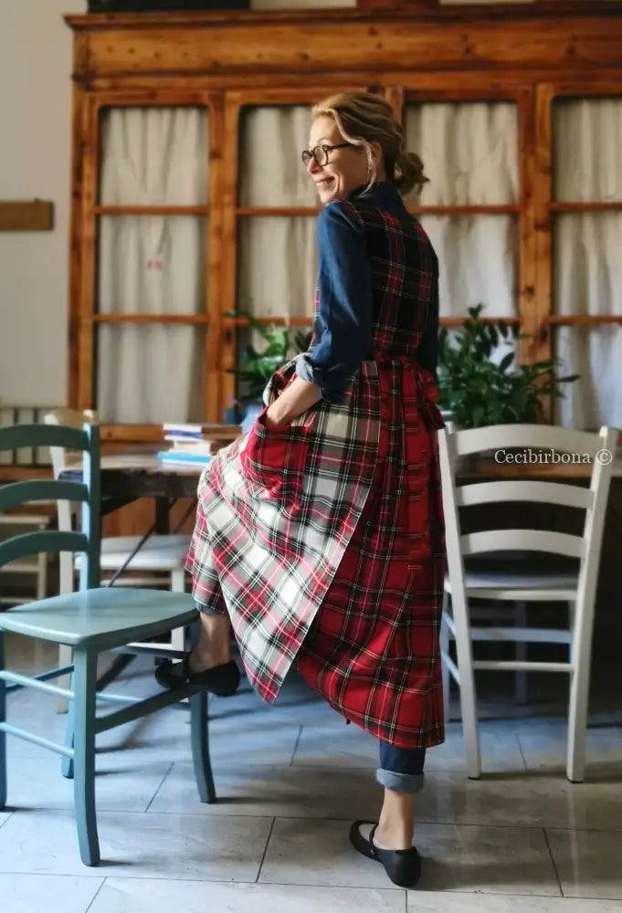 Grembiule in lana tartan patchwork (Ref. 371) grembiule donna tessuti moderni