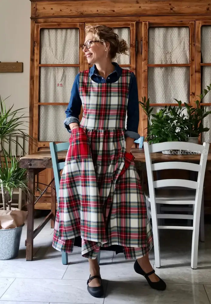 Grembiule in lana tartan patchwork (Ref. 374) grembiule donna tessuti moderni