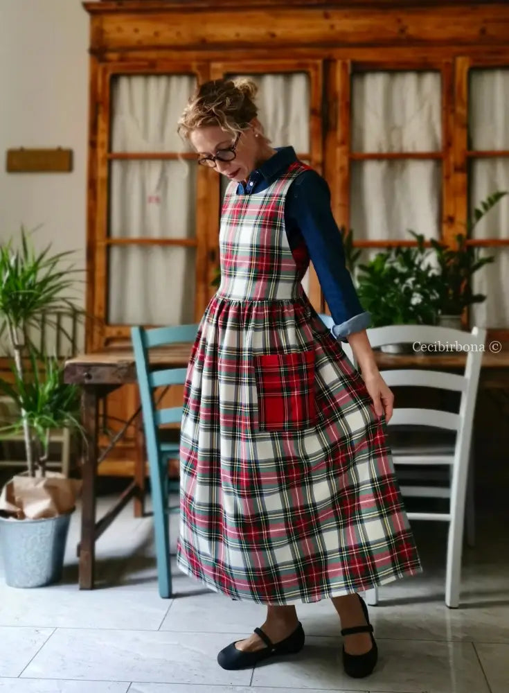 Grembiule in lana tartan patchwork (Ref. 374) grembiule donna tessuti moderni