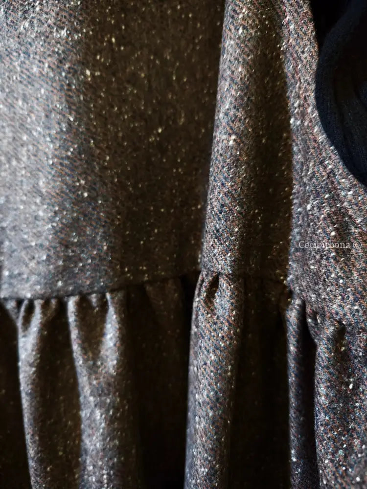 Grembiule in lana tweed marrone (Rif.357) Grembiule donna moderno