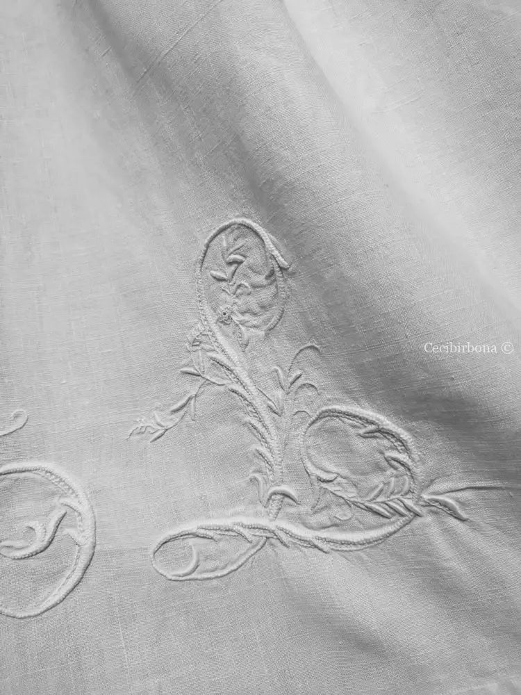 Grembiule in lino antico con monogramma AL (Ref. 17) grembiule donna in tessuto antico
