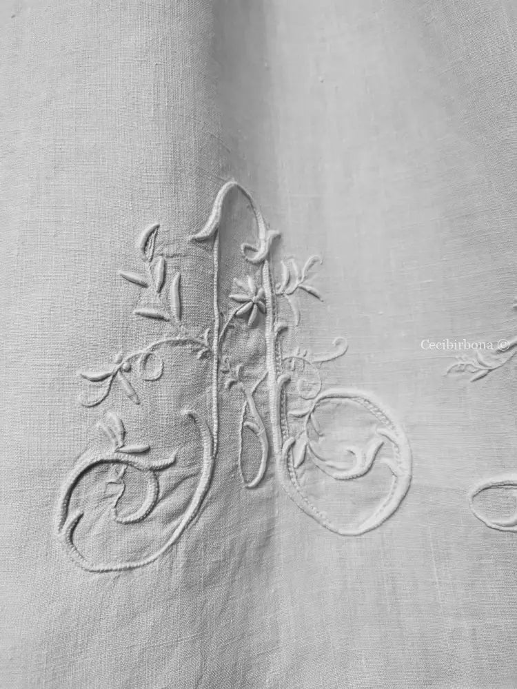 Grembiule in lino antico con monogramma AL (Ref. 17) grembiule donna in tessuto antico