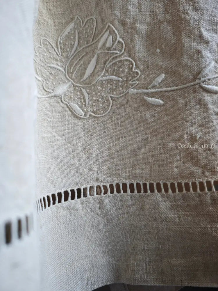 Grembiule in lino antico con monogramma GR (Ref. 497) grembiule donna tessuti antichi