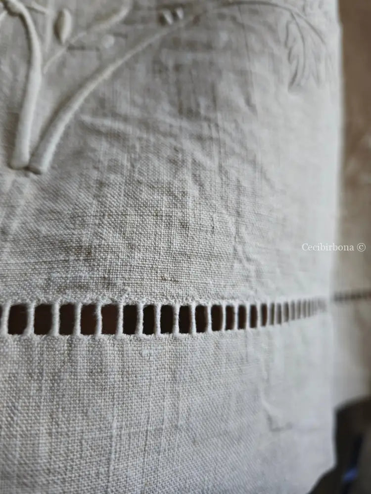 Grembiule in lino antico con monogramma GR (Ref. 497) grembiule donna tessuti antichi