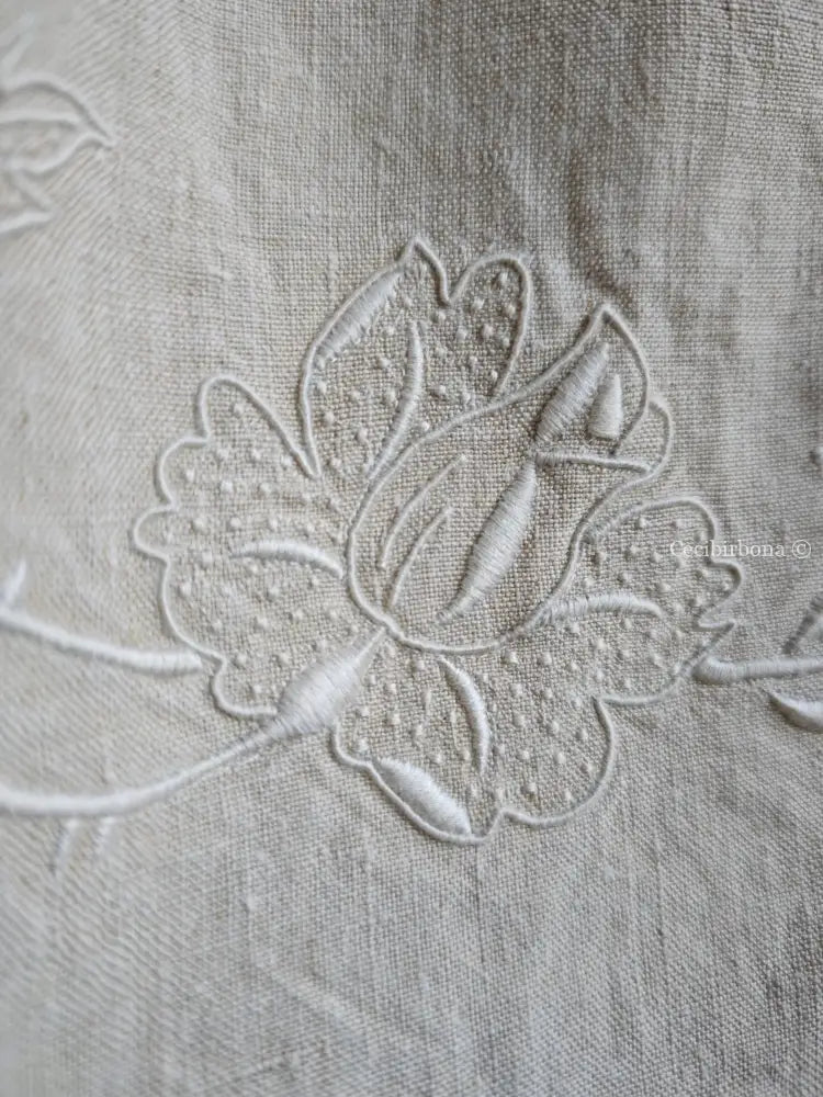 Grembiule in lino antico con monogramma GR (Ref. 497) grembiule donna tessuti antichi