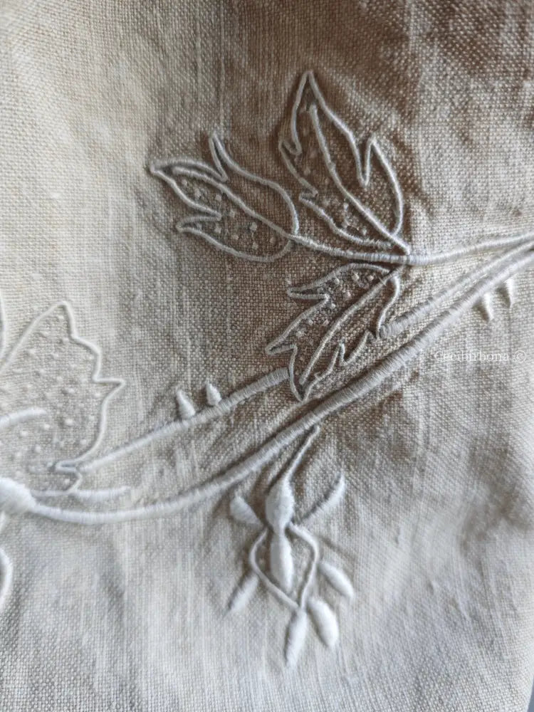 Grembiule in lino antico con monogramma GR (Ref. 497) grembiule donna tessuti antichi