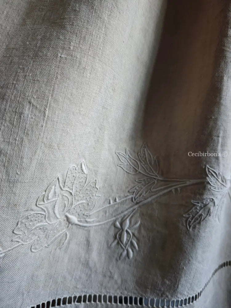 Grembiule in lino antico con monogramma GR (Ref. 497) grembiule donna tessuti antichi
