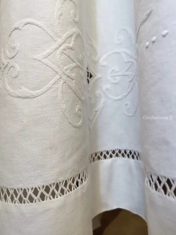 Grembiule in lino antico con ricamo e monogramma MG (Ref. 133) grembiule donna antico