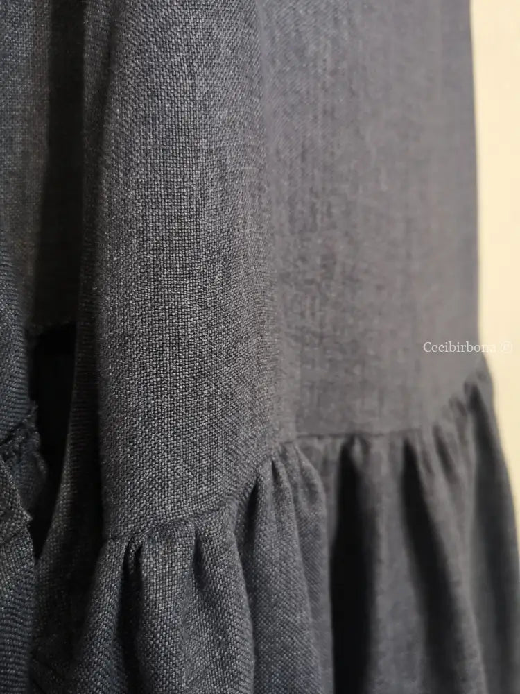 Grembiule in lino blu (Ref. 154) grembiule donna tessuti moderni