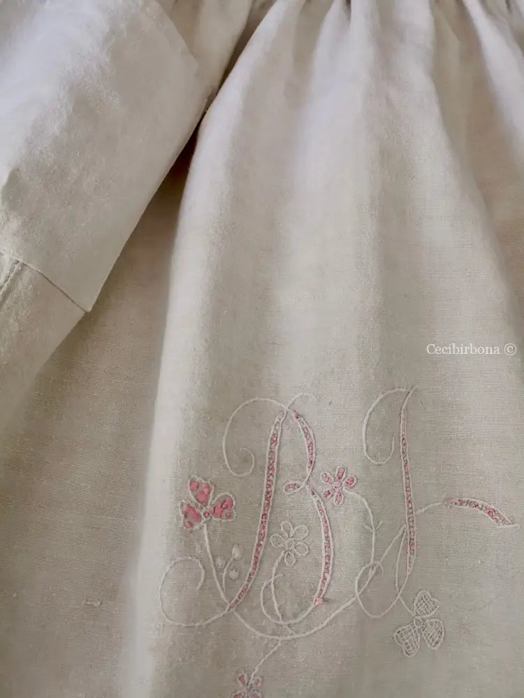 Grembiule in lino e canapa con monogramma BF (Ref. 162) grembiule donna tessuti antichi