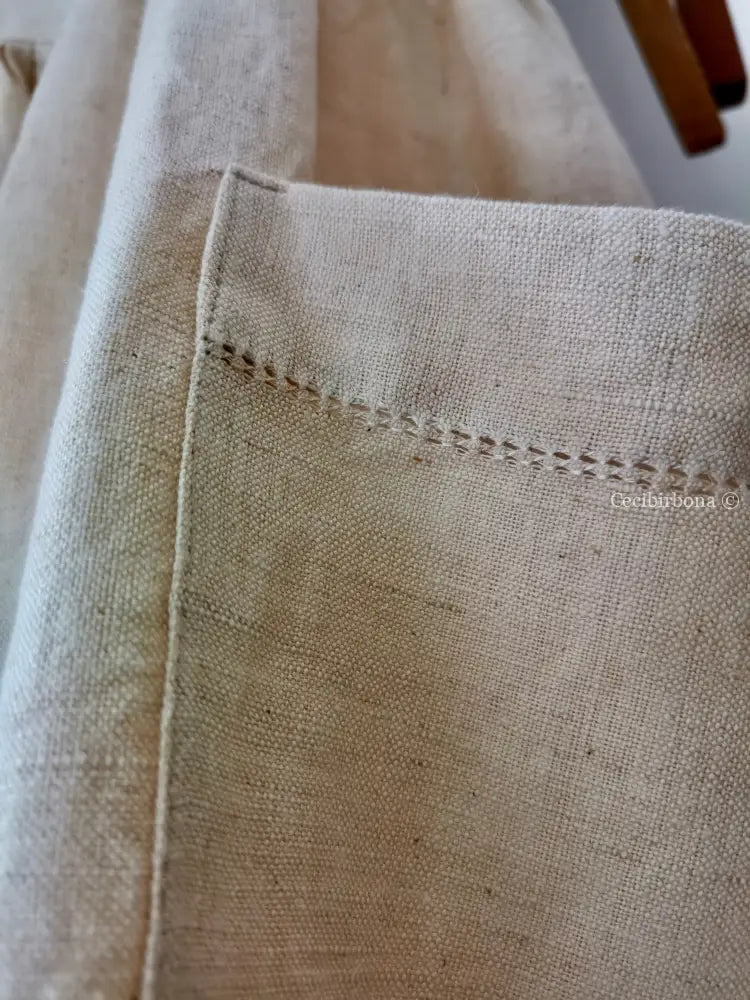 Grembiule in lino e canapa con sfilatura (Ref. 159) grembiule donna tessuti antichi