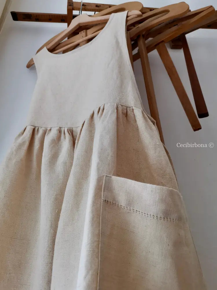 Grembiule in lino e canapa con sfilatura (Ref. 159) grembiule donna tessuti antichi
