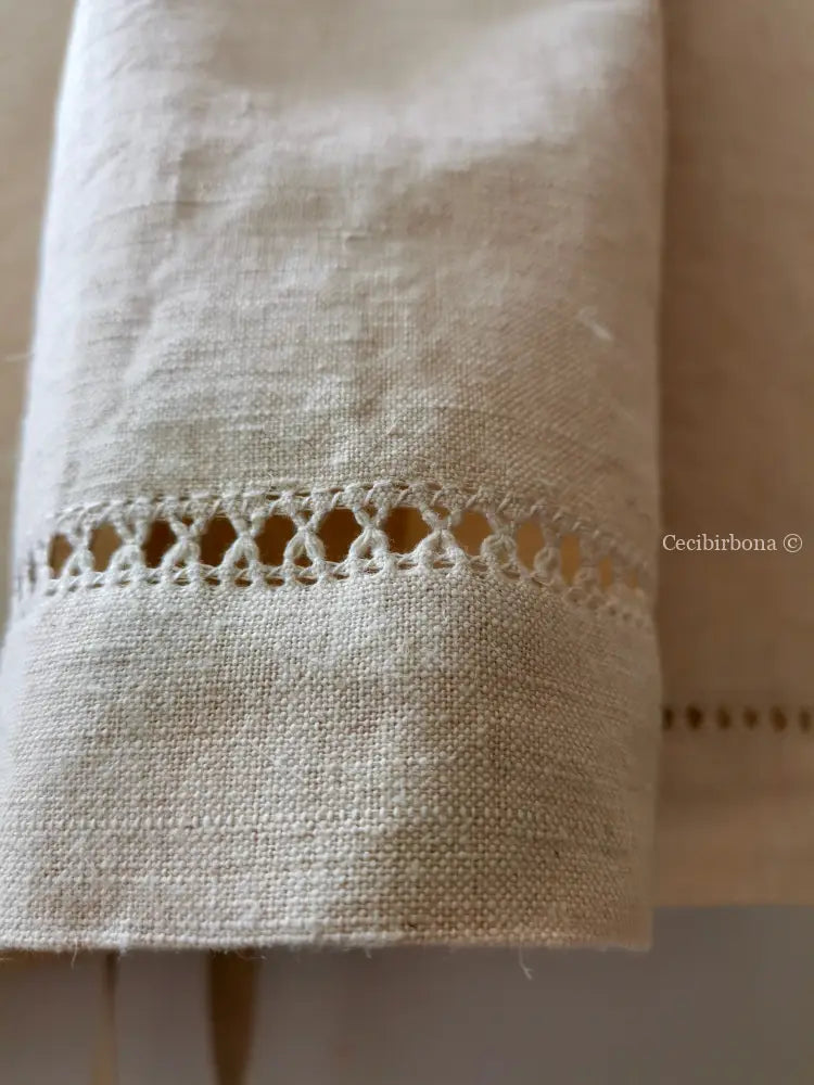 Grembiule in lino e canapa con sfilatura (Ref. 159) grembiule donna tessuti antichi