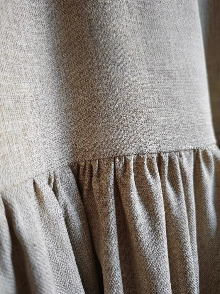 Grembiule in lino garzato beige (Ref. 492) grembiule donna tessuti moderni