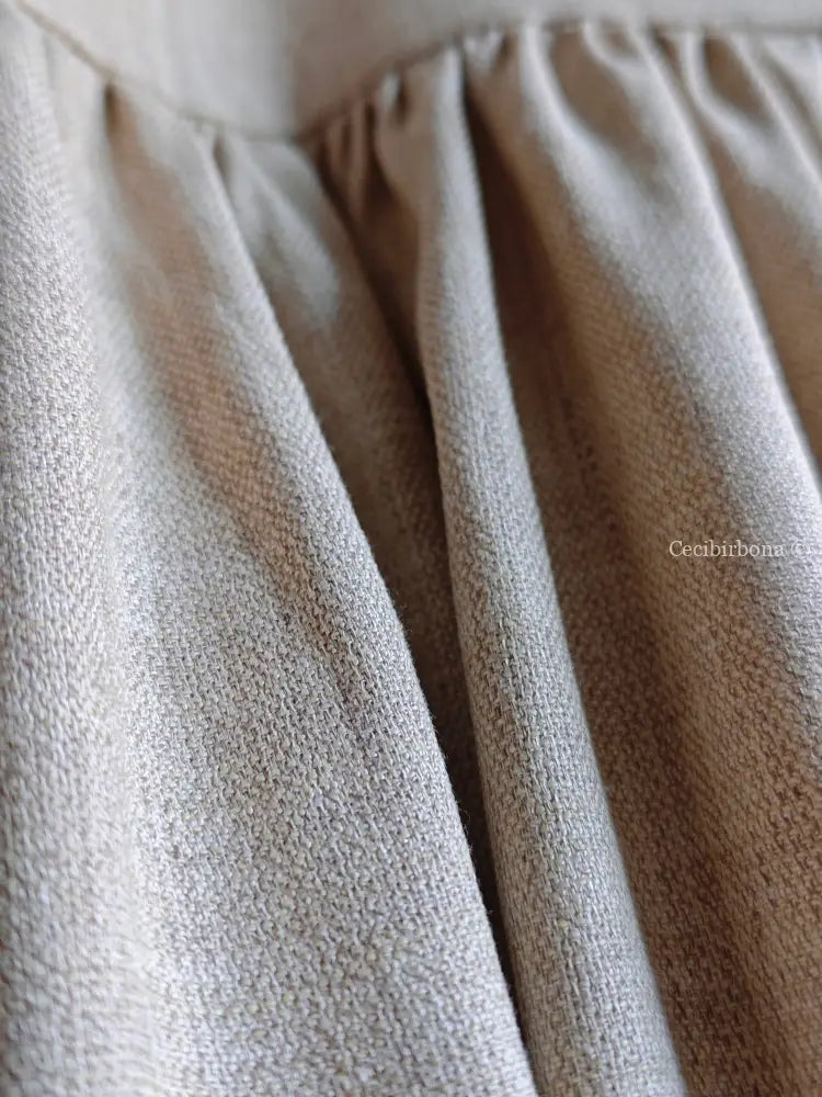 Grembiule in lino garzato beige (Ref. 492) grembiule donna tessuti moderni