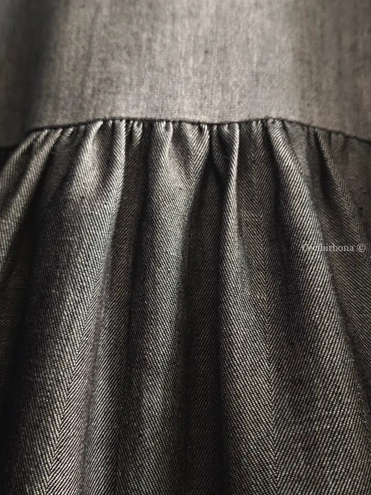 Grembiule in lino grigio patchwork (Ref. 413) grembiule donna tessuti moderni