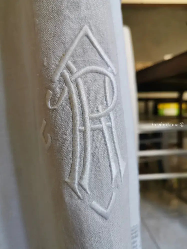 Grembiule in lino per donna da cucina con balza uncinetto (Ref. 94) grembiule donna tessuti antichi