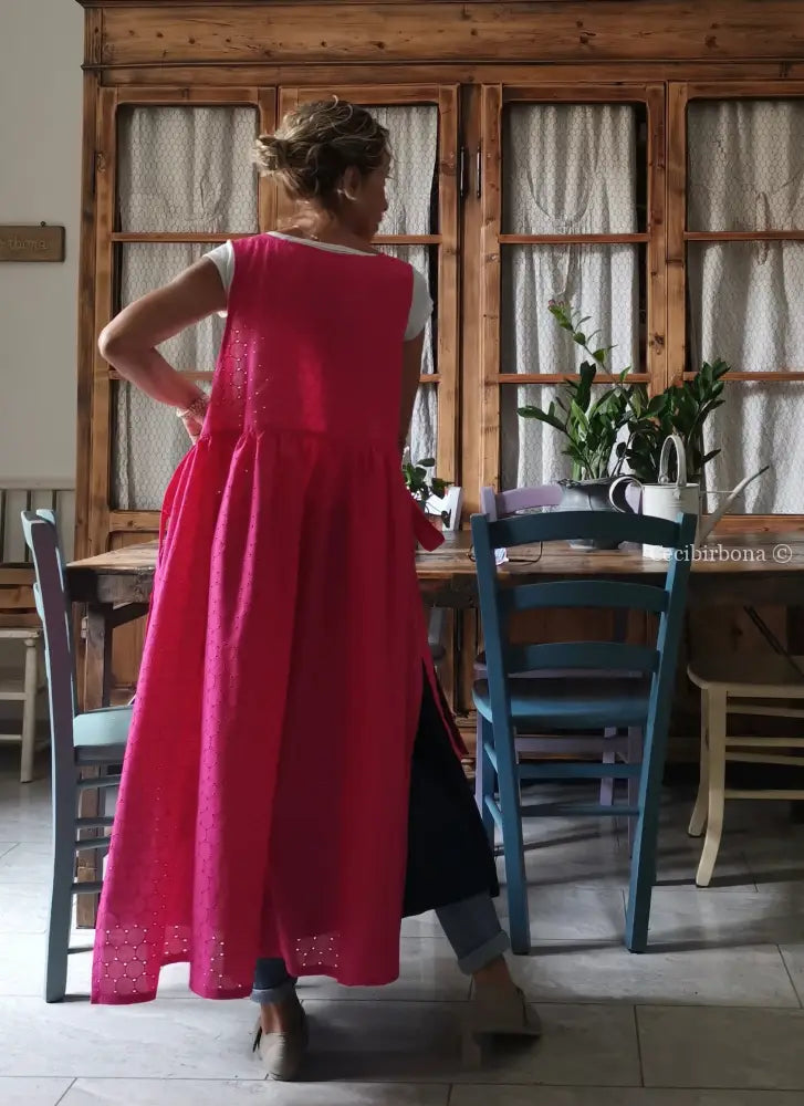 Grembiule in sangallo rosa fucsia (Ref. 329) grembiule donna tessuti moderni