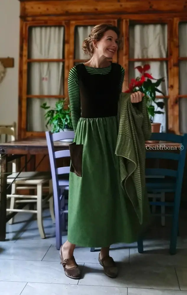 Grembiule in velluto e lana tweed (Ref. 459) grembiule donna tessuti moderni