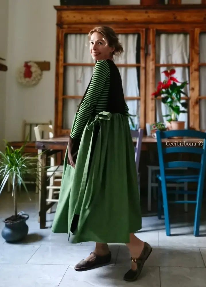 Grembiule in velluto e lana tweed (Ref. 459) grembiule donna tessuti moderni