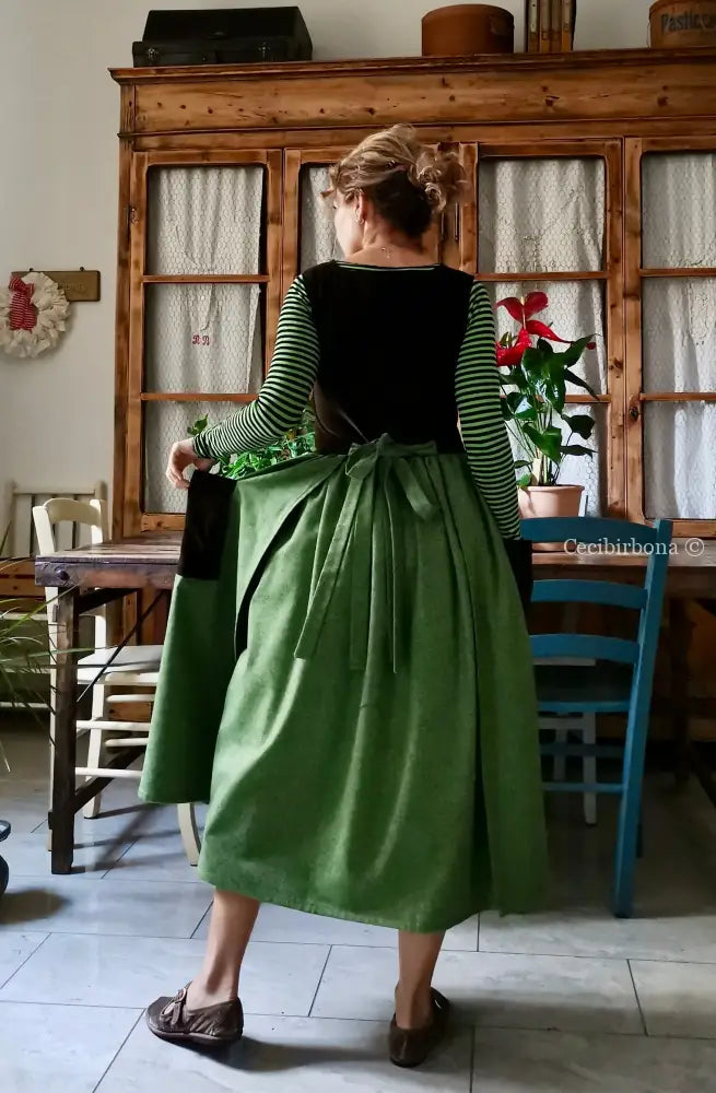 Grembiule in velluto e lana tweed (Ref. 459) grembiule donna tessuti moderni