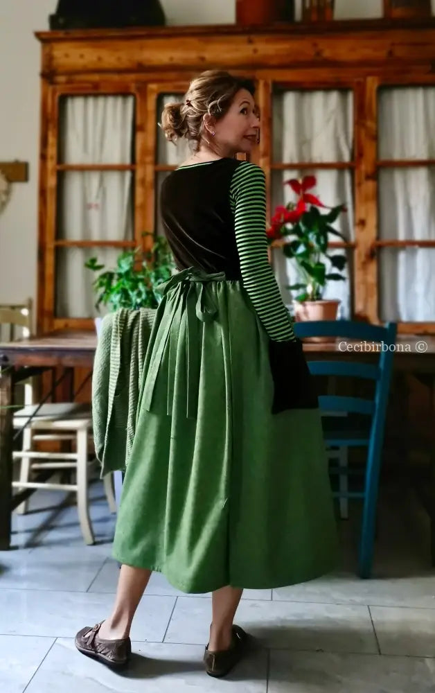 Grembiule in velluto e lana tweed (Ref. 459) grembiule donna tessuti moderni