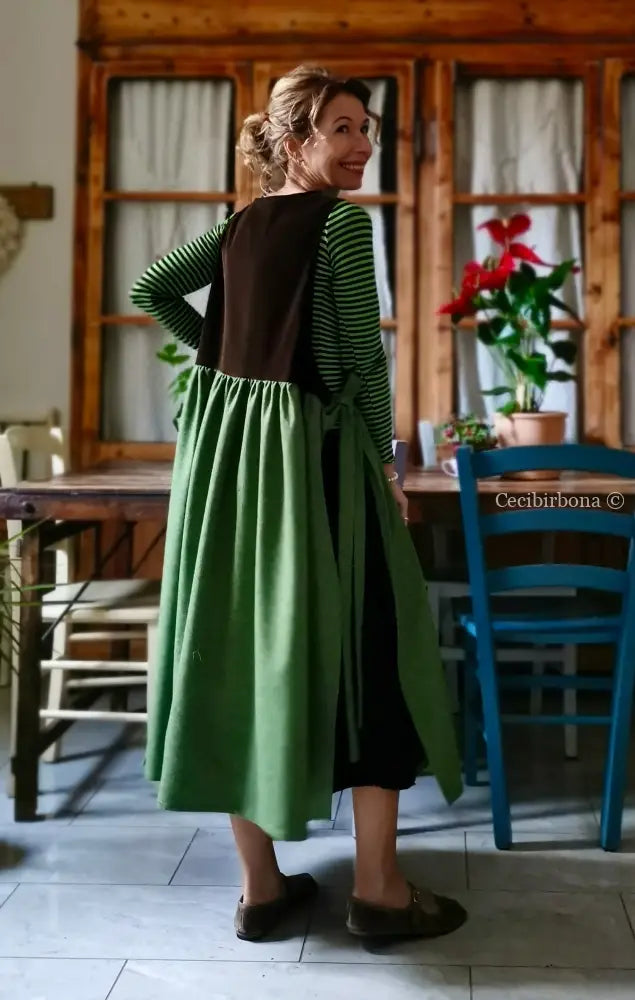 Grembiule in velluto e lana tweed (Ref. 459) grembiule donna tessuti moderni