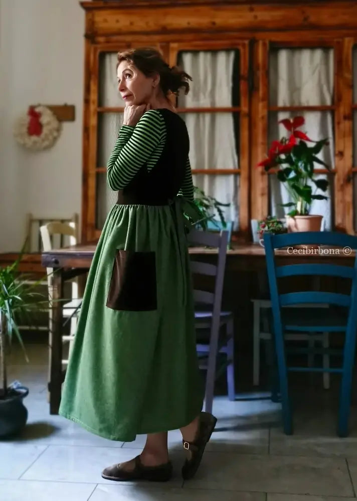 Grembiule in velluto e lana tweed (Ref. 459) grembiule donna tessuti moderni