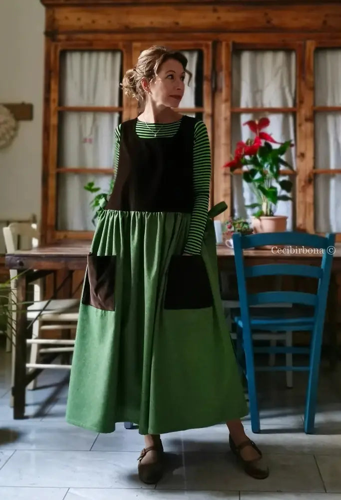 Grembiule in velluto e lana tweed (Ref. 459) grembiule donna tessuti moderni