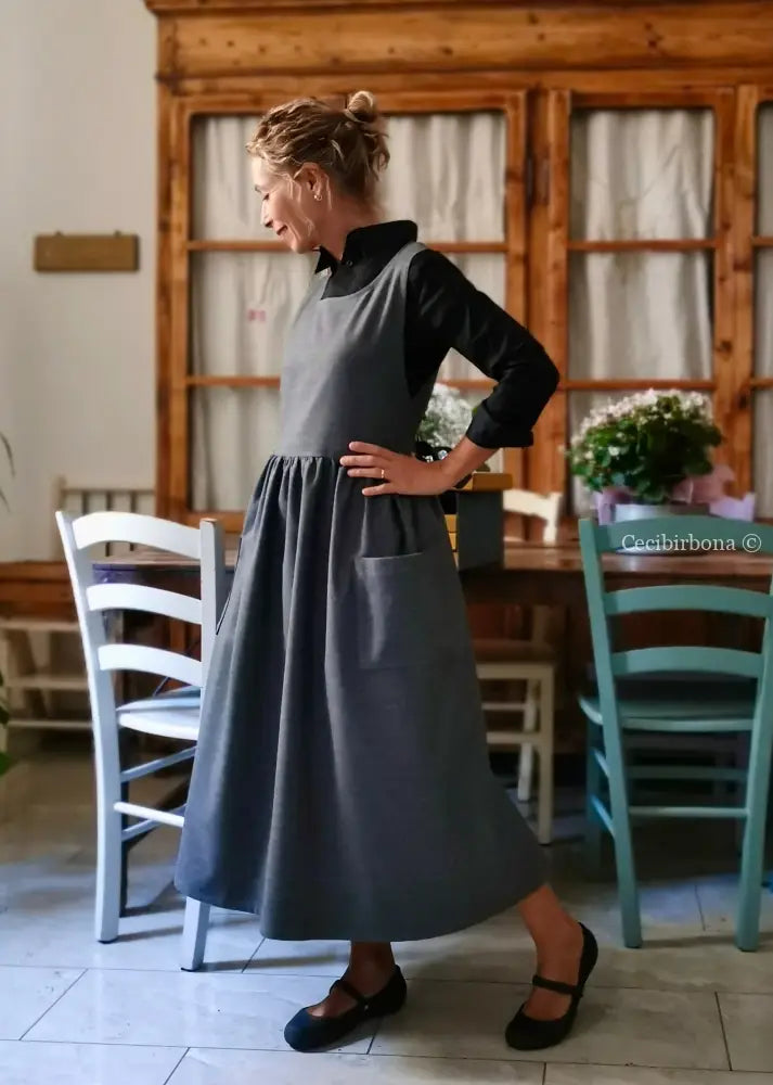 Grembiule invernale grigio (Ref. 445) grembiule donna tessuti moderni